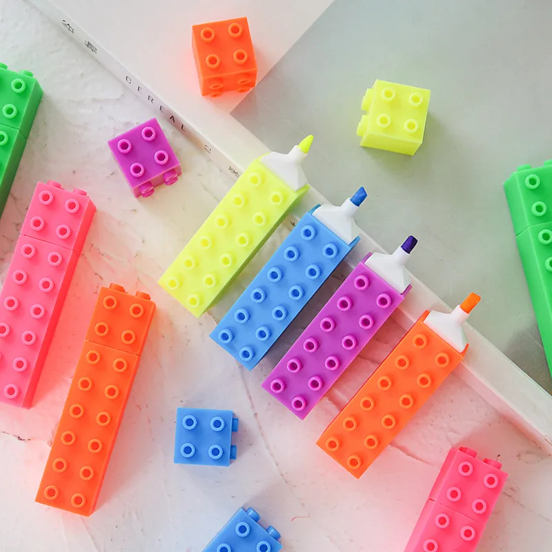 12pcs-lot-Lego-toy-Shaped-Candy-Color-Highlighter-Pens-marker-pens-writing-drawing-pens-Marker-Pen (5)