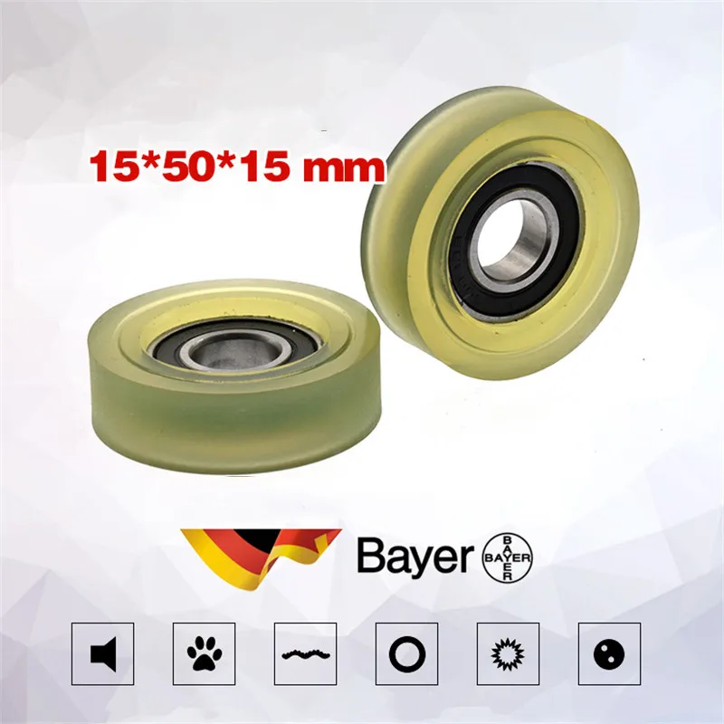[PU1550-15] высококачественный 6002RS ТПУ шарик из ПУ роликовый подшипник колеса Счетная машина подшипник шкив 15*50*15 PU шкив 1550 K