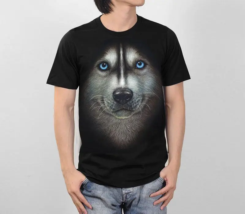 

SIBERIAN HUSKY BIG FACE DOG ANIMAL ART GRAPHIC MEN TEE SHORT SLEEVE T-SHIRT S-2XL New Tops 2017 Print Letters Men T Shirt