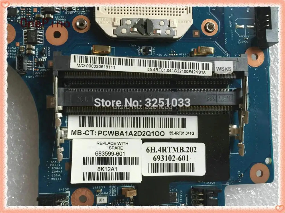 48.4SM01.011 683599-001 аккумулятор большой емкости для hp 4446 S материнская плата 683599-501 для hp 4545 s 4445 s 4446 s Тетрадь DDR3 2G 683599-501 683599-601