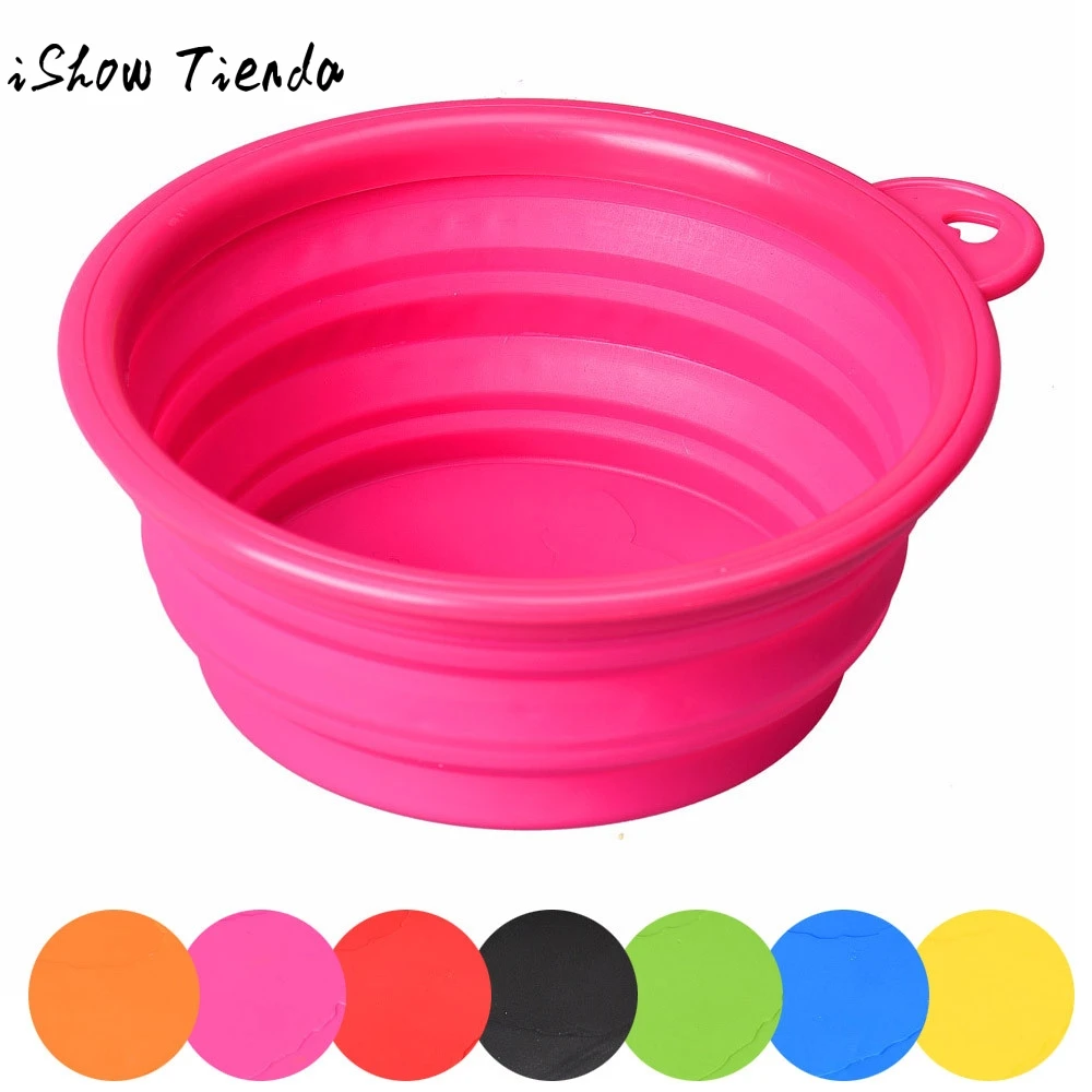 

Dog Cat Pet Silicone Collapsible Travel Feeding Bowl Water Dish Feeder Pets Stretching Plastic Bowl Acessorios Para Cachorro