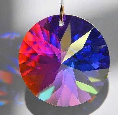 

Free Shipping,45mm Clear AB Crystal Prism Disc Clear Suncatcher Prisms in One Hole