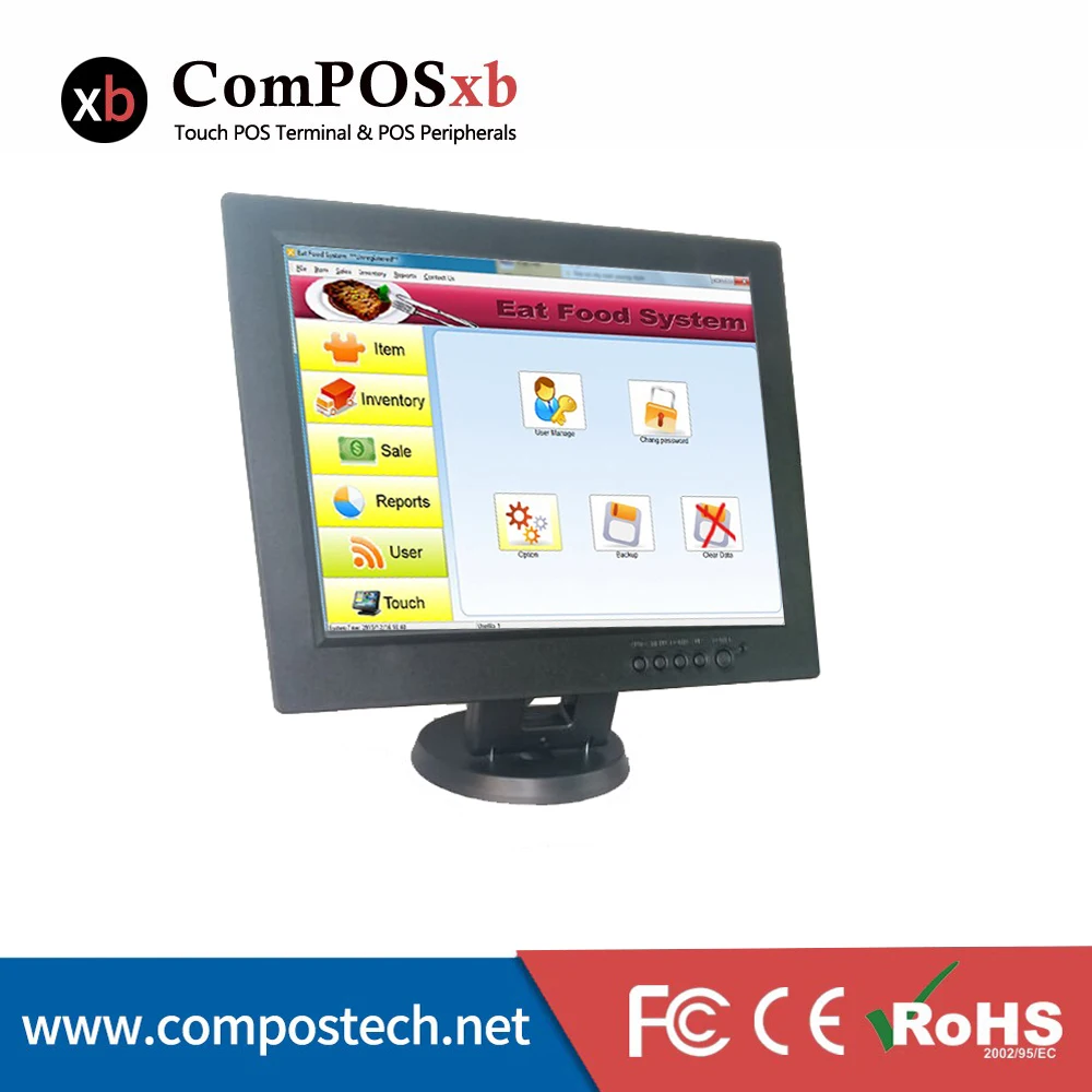 

Free shipping 12 inch touch screen display/pos terminal stand for retail shop