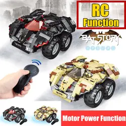 Новый Superheroes двигатель мощность функция RC пульт дистанционного управления Batmobile fit технологические строительные блоки кирпичи подарок