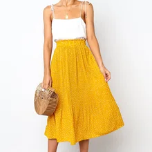 Осенняя и зимняя плиссированная юбка в горошек для колледжа, эластичная юбка с высокой талией, большие размеры, тонкая юбка