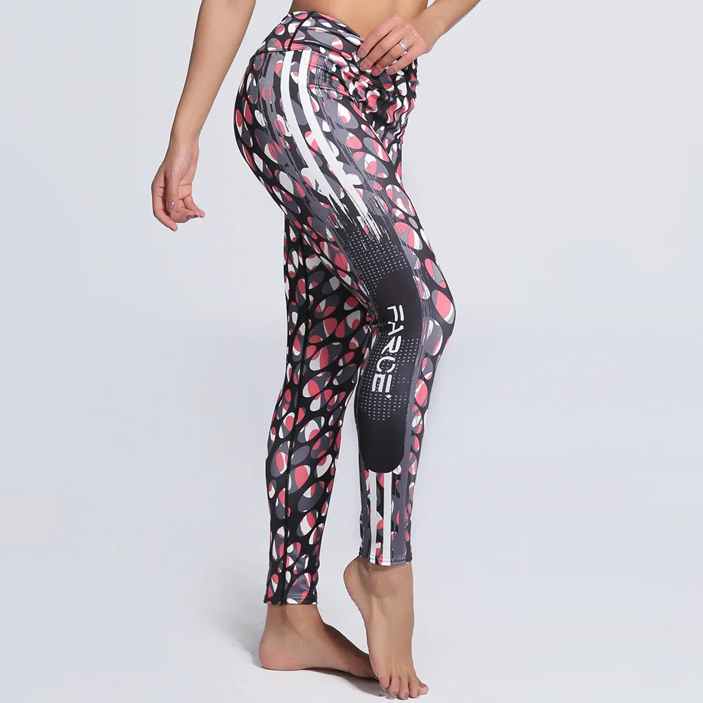 

Women Flexible Color Oval Piece Print Tight Pants Workout Gym Training Running Yoga Sport Fitness Exercise Leggings Dropshipping
