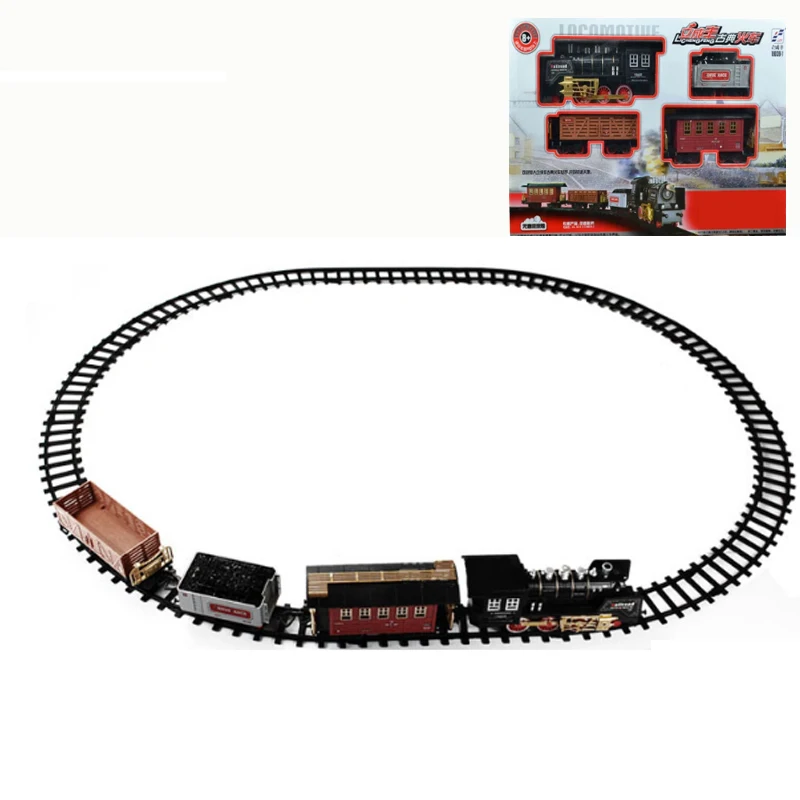 Elettrico classico treno pista simulazione di fumo di alta qualità elettrico  con treno leggero grande collezione giocattolo bambini regali di natale _ -  AliExpress Mobile