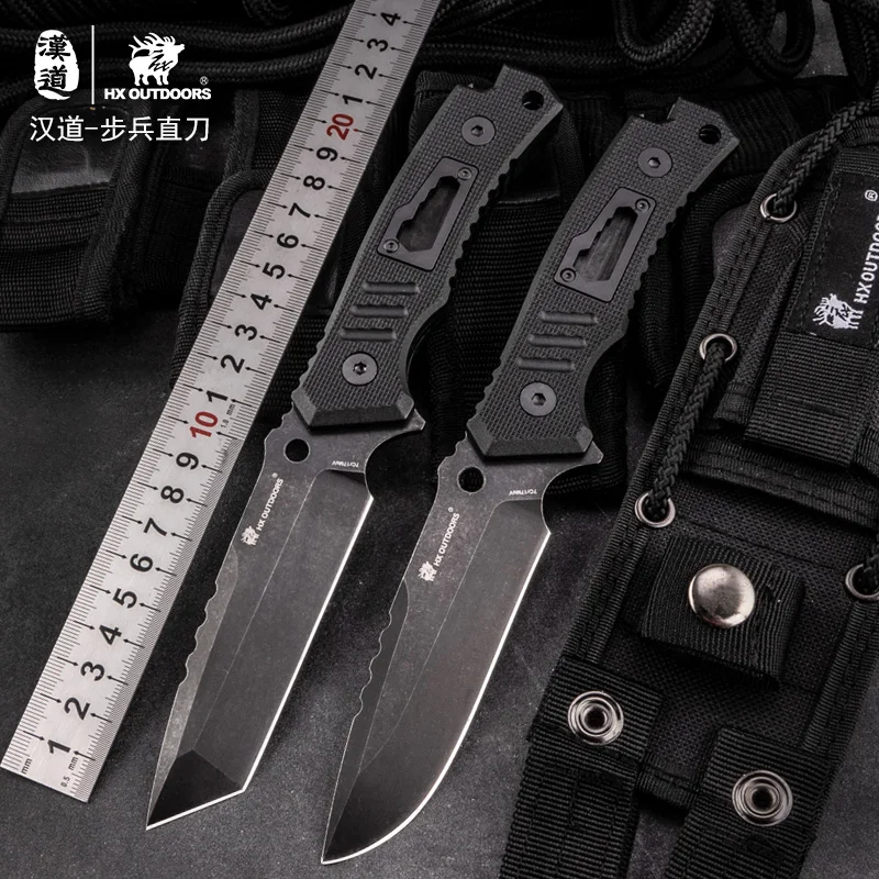 HX OUTDOORS Fixed Blade Knife Hunting Knives 58Hrc, 7cr17mov Steel Survival knife Essential tool For Man Gift Knife Dropshipping