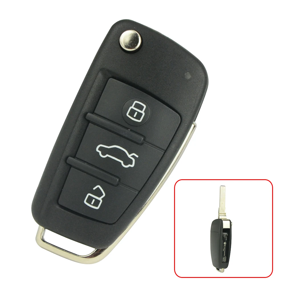 

8P0 837 220 D remote key 3 button 434Mhz HU66 blade for Audi A3 TT flip key 8P0837220D
