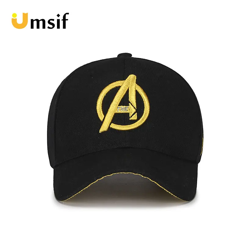 Женские и мужские бейсболки с вышитыми буквами Marvel одноцветные в стиле ретро