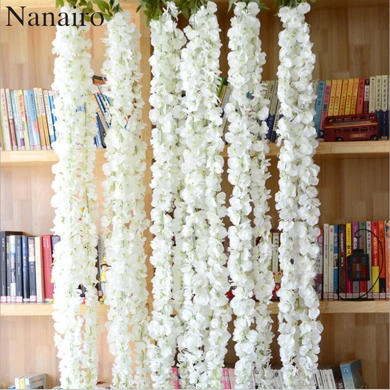 3 Fork Artificial Hydrangea Silk Rattan Wall Fake Flower Arches Vine Hanging Wisteria For Wedding Home Decoration Cheap Garland 3 Fork Artificial Hydrangea Silk Rattan Wall Fake Flower Arches Vine Hanging Wisteria For Wedding Home Decoration Cheap Garland