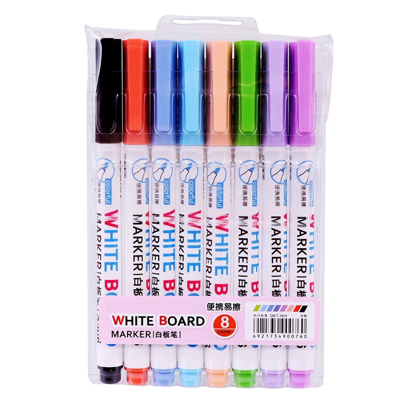 8pcs Erasable 8colors White Board Maker Pen Whiteboard Marker Liquid