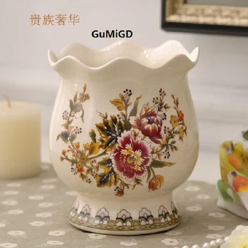 

Powder Painted ceramic flower creative mix ice crack porcelain craft vase Home Furnishing luxury festive ornaments