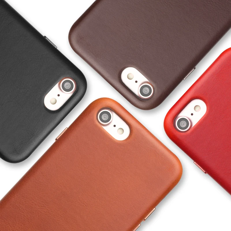 

QIALINO Business Genuine Leather Back Cover for iPhone 8 Plus Ultra Thin Pure Handmade Phone Case for iPhone 8 for 4.7/5.5 inch
