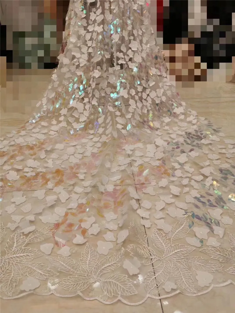 

Pretty deisgn African Lace Fabric With Sequins 2019 High Quality French Sequins Lace Fabric For Weeding Dresses H-1961702