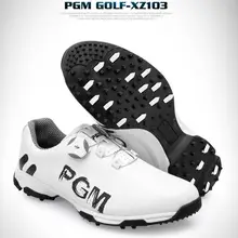 Zapatos de golf PGM, zapatos impermeables para hombres, zapatos de doble patente, cordones giratorios, suelas antideslizantes