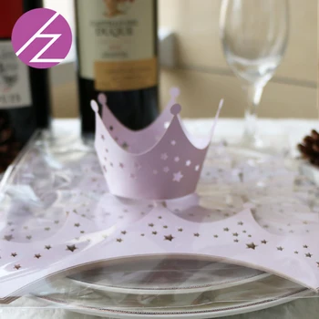 

50pcs free shipping laser cut pearl paper wedding decoration elegant crowm shape cupcake wrapper for birthday party DG-13