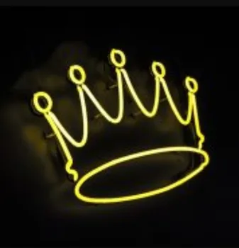 Custom Gift Yellow Crown Glass Neon Light Sign Beer Bar