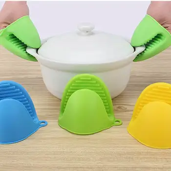 

100X Kitchen Silicone Heat Resistant Gloves Clips Insulation Non Stick Anti-slip Pot Bowel Holder Clip Cooking Baking Oven Mitts