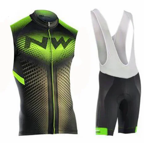 Новинка Лето NW pro Мужская одежда для велоспорта велосипед maillot ropa ciclismo мужские без рукавов Велоспорт Джерси велосипед Bib шорты набор - Цвет: 2