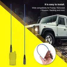 Радио антенна с гибким двухдиапазонным 144/430 MHz женский двухсторонний для Puxing для kenwood/Wouxun синий