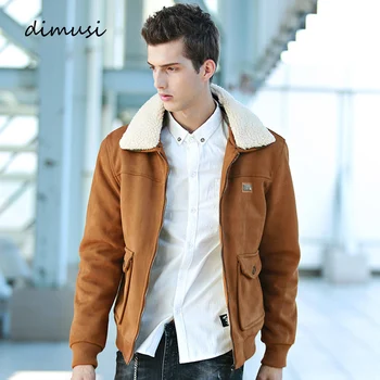 

DIMUSI Winter Bomber Jacket Mens Fleece Thick Warm Coats Male Stand Fur Collar Army Jacket Tactical Mens Parkas 3XL,TA114