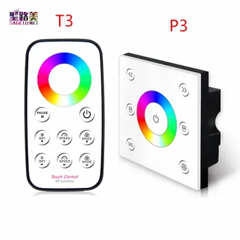 

DC12V - 24V 3CH Touch panel RGB controller dimmer Smart RF wireless remote control Panel LED Controller for led strip lamp bulb