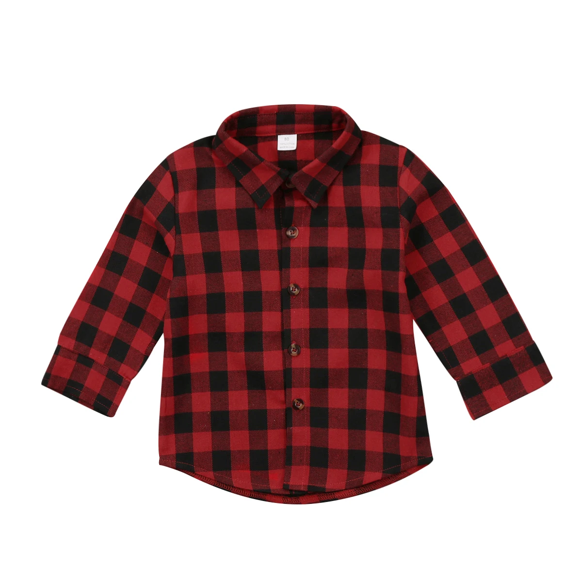 

Toddler Kids Baby Boys Girls Plaid Tops Casual Shirt Long Sleeve T-shirt Clothes