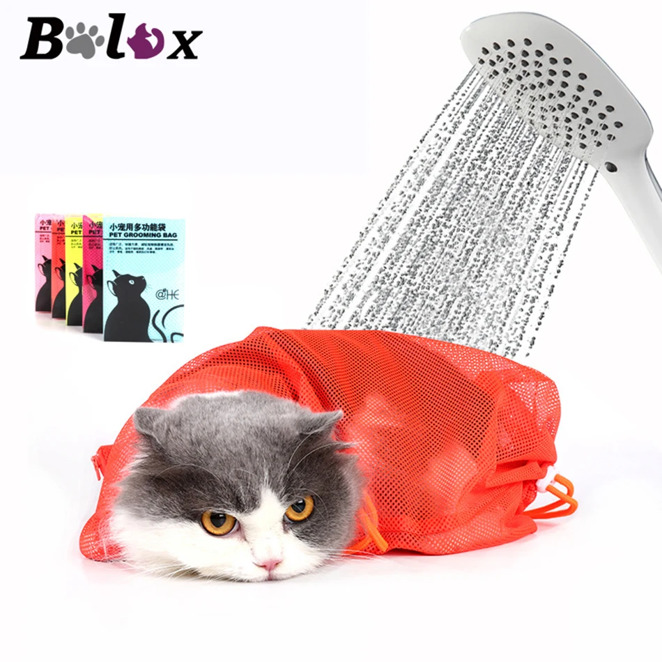 Mesh Grooming Cat Bag Restraint Shower Nail Cutting Medicine Adjustable Pet Washing Bag Washing Cat Bag Anti Scratch Pet Product