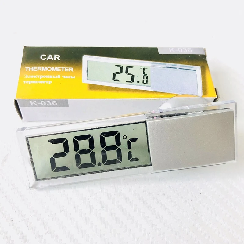 

Mini LCD Digital Display Auto Car Thermometer With Suction Cup AG10 Button Cell Battery Temperature Measuring Range