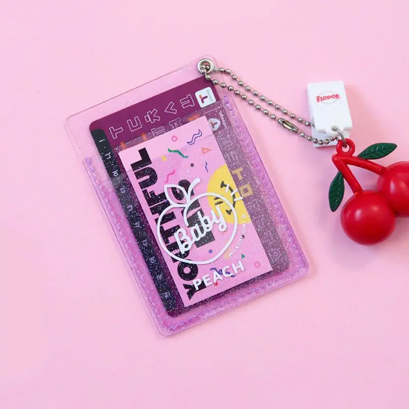 Fashion Transparent Stars Girls Student Bus Bank Card Bag Letter Print Women Lady Key Card Holder Fashion Cards Protector Case