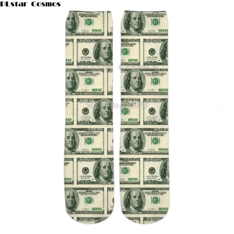 PLstar Cosmos 2019 новые модные мужские 3d носки 100 USD мужские/женские повседневные Прямые Носки