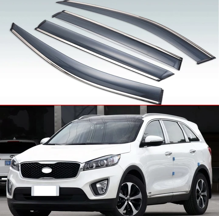 4 шт. для Kia Sorento 2015 2016 2017 2018 пластиковый Наружный козырек вентиляционные оттенки