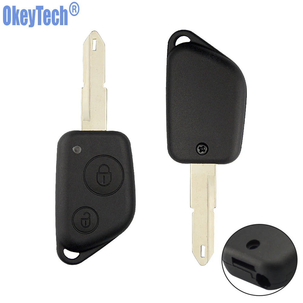 OkeyTech 2 Button Car Remote Key Shell Case For Citroen Elysee Picasso Saxo Xsara Berlingo Auto Replacement Fob Cover NE73 Blade