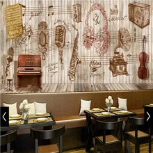 Обои 3d Музыкальная Тематическая доска Ретро фон настенная Фреска Ресторан Бар обои кафе спальня отель Фреска
