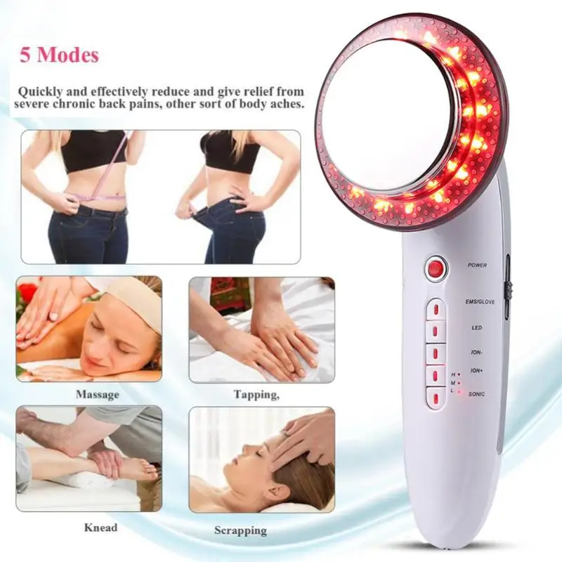 6 In 1 EMS Body Slimming Massager Weight Loss Ultrasonic Cavitation Anti Cellulite Massager Fat Burner Galvanic Infrared Skin