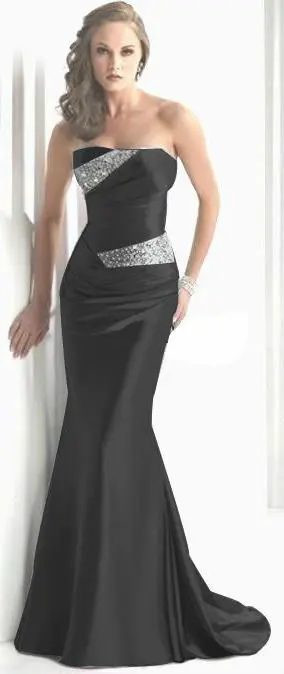 Королевский синий Вечерние платья серебристо-серый высокое качество Милая burdundy Шампанское Русалка вечернее платье Для женщин длинное вечернее платье - Цвет: Black