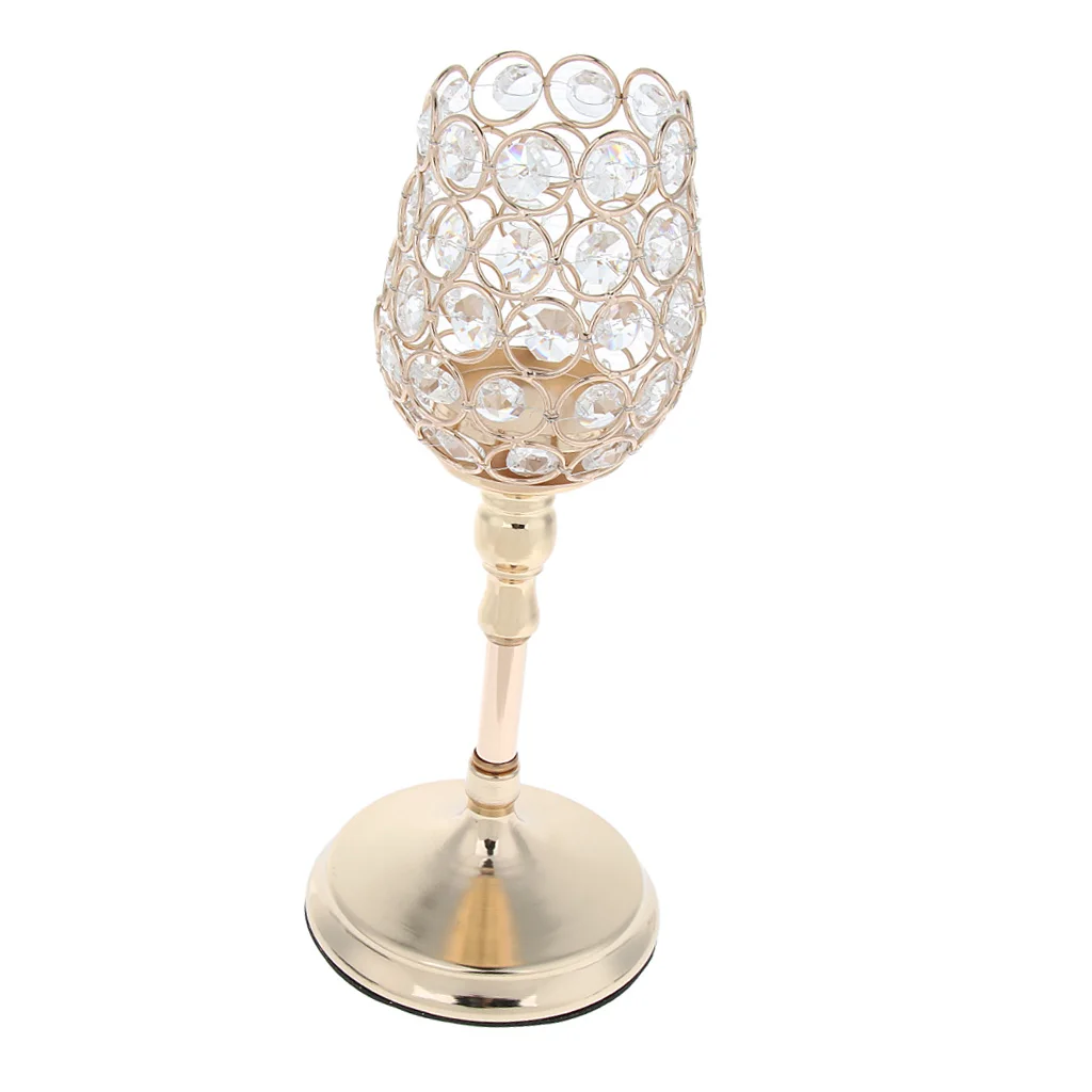 MagiDeal Crystal Tea Light Candleholder Bowl Wedding Window Top 27cm/33cm/38cm for Wedding Holidays Decor