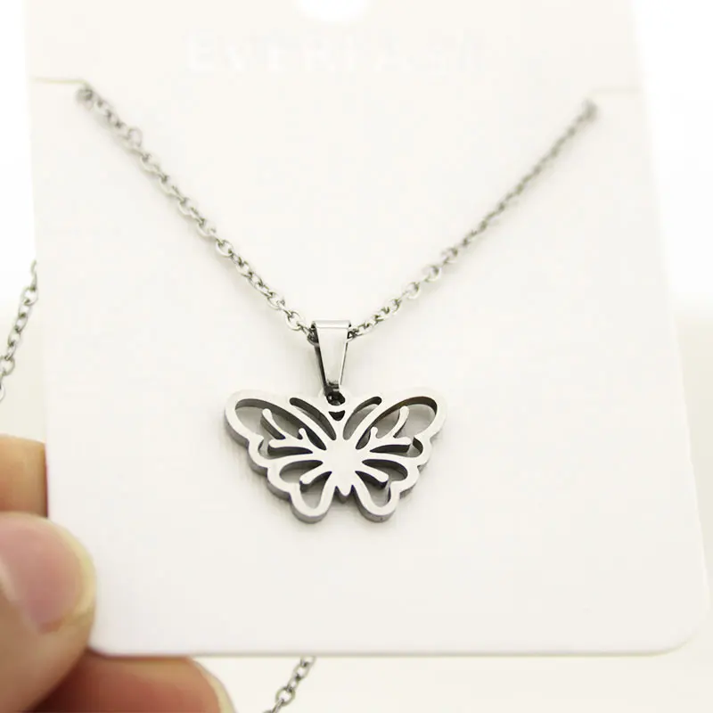 

1pc Cute Bugs Stainless Steel Necklace Little Butterfly Pendants Necklaces Women Girls Lady Fashion Jewelry Accessories
