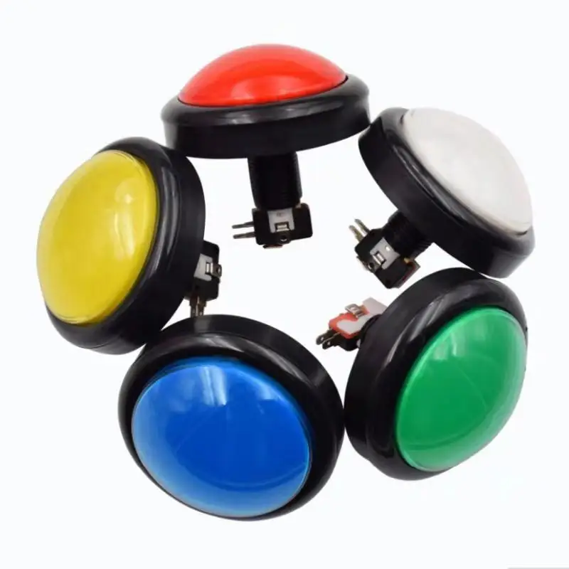 

6pcs / set 100mm Arcade Button Illuminated 100mm Led Push Button with Microswitch 12v Power Button Switch For aecaed machin