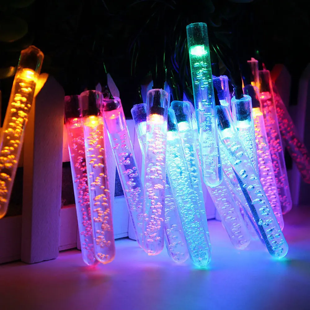 

20LED Fairy Light Water Drop Solar String Romantic Garden Outdoor Super Bright for Xmas Decor Bubble Icicle Yard Festival Lamp