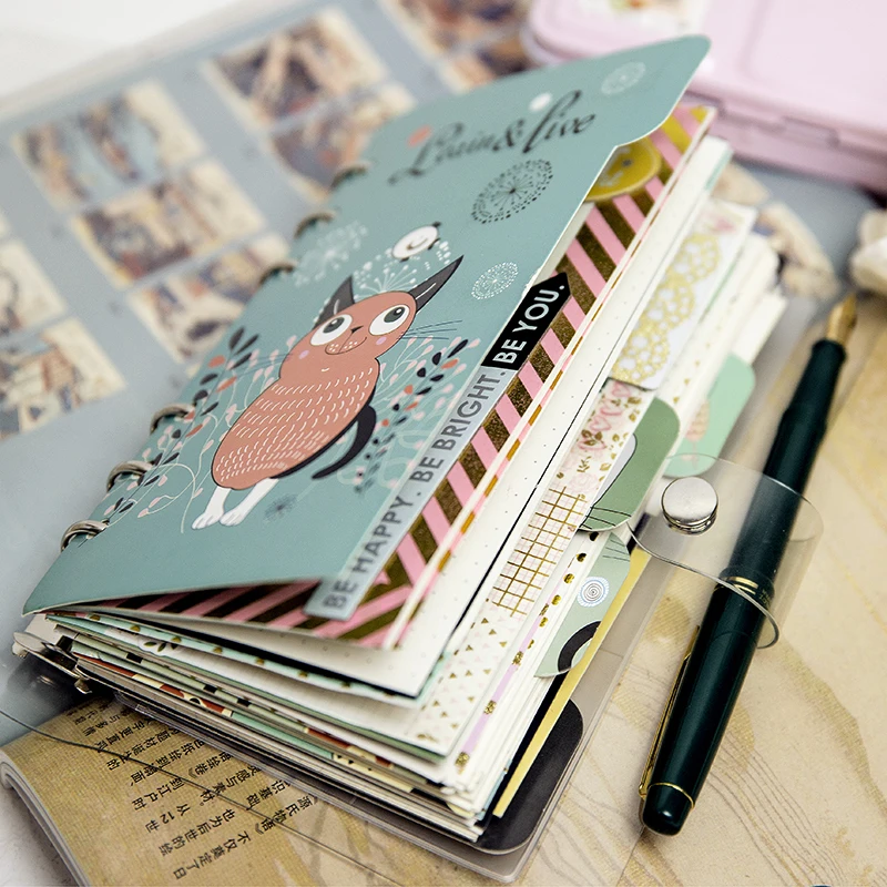 

PVC A5 A6 Spiral notebook creative handbook two inner page set Korean lovely cute diary notebooks bullet journal