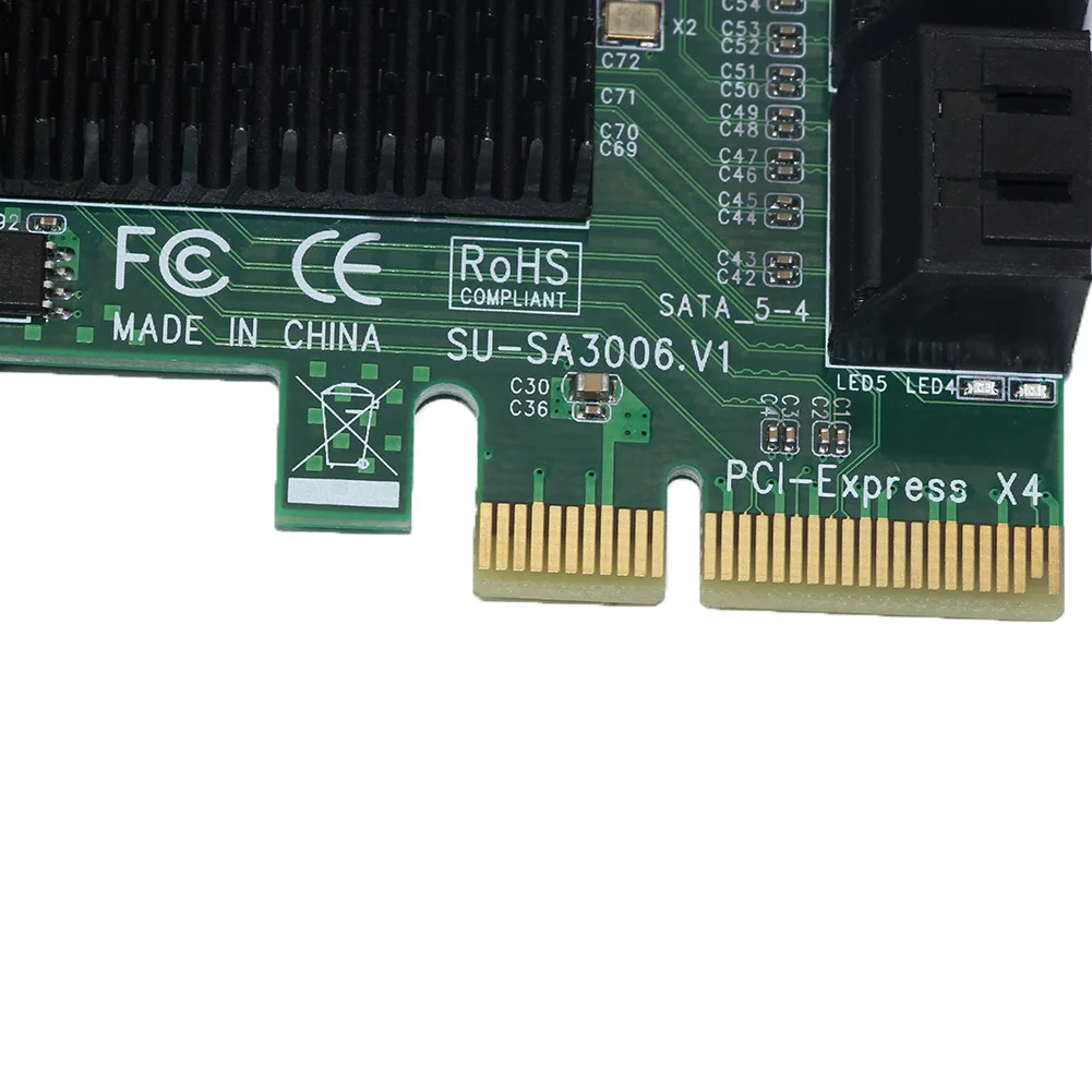 PCIE a SATA3.0 adaptador práctico 6 puertos expansión estable profesional añadir en el reemplazo de la tarjeta alta velocidad caja fuerte intercambiable PCIE a SATA3.0 adaptador práctico 6 puertos expansión estable profesional añadir en el reemplazo de la tarjeta alta velocidad caja fuerte intercambiable