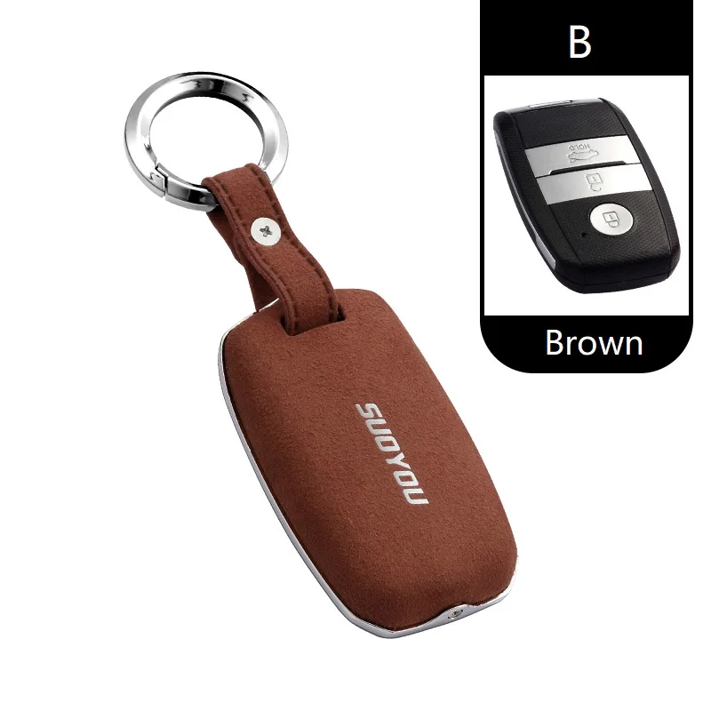 

Genuine Leather Galvanized Alloy Car Key Case Cover For Kia Rio K2 Sportage 2017 2018 Ceed Optima K5 Cerato K3 K4 Sorento Carens