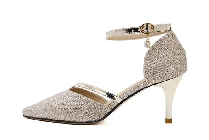 

2019 spring new women's shoes Korean fashion pointed high-heeled sandals hollow word buckle stiletto single shoes women