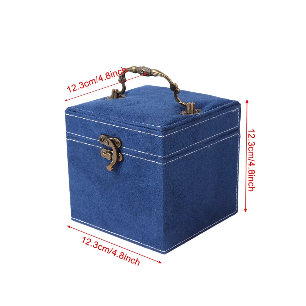 Фланелевая трехслойная коробка для хранения ювелирных изделий, чехол, кольцо, серьги, браслет, органайзер, портативная упаковка, держатель для серег, ювелирная коробка