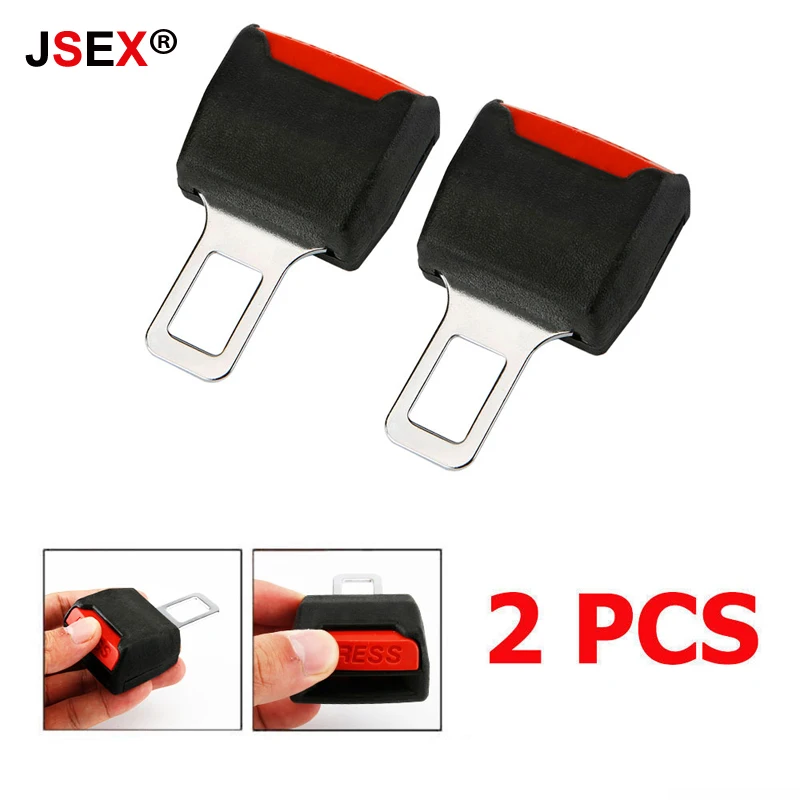 2Pcs Universal Car Safety Adjustable Seat Belt Clip Extender Belts Plug