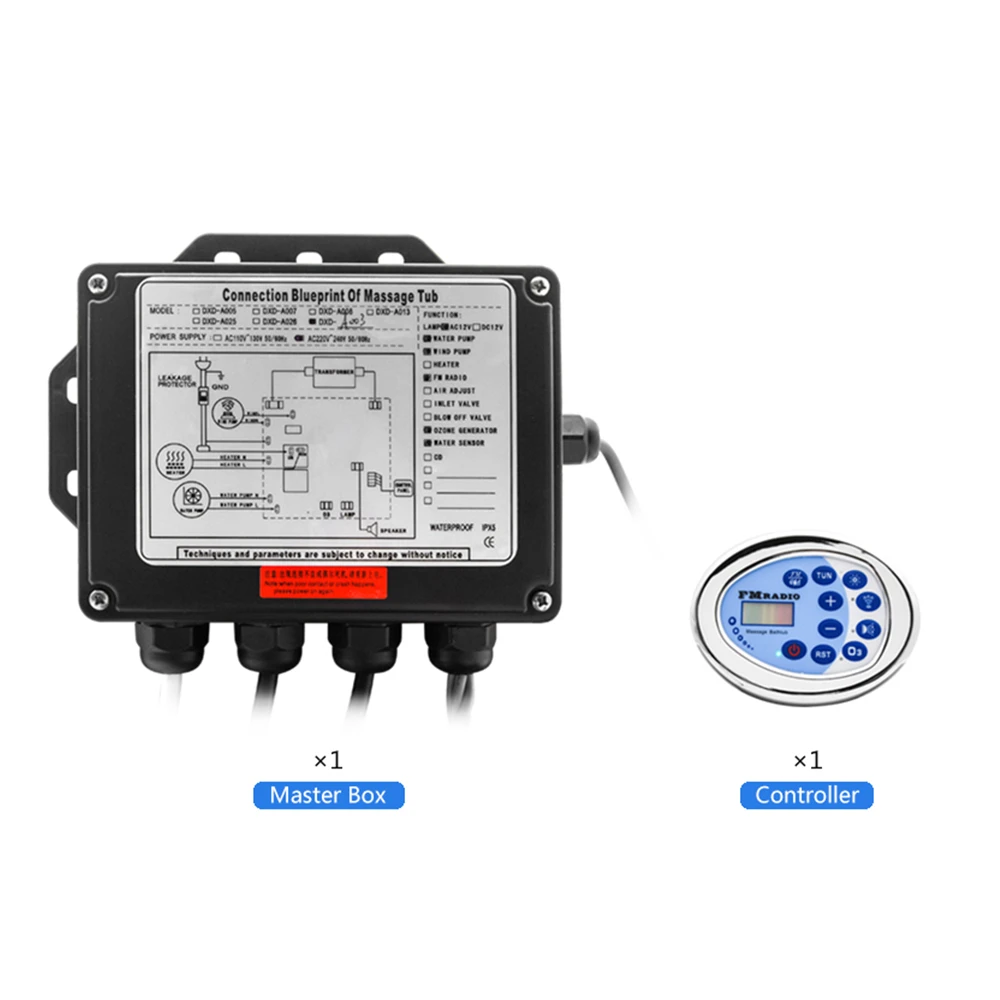 

Hot Tub Spa Bathtub 5 Pins Connector Water Pump Combo Massage (Air & whirlpool Control For Ozone Generator FM Radio Underwater