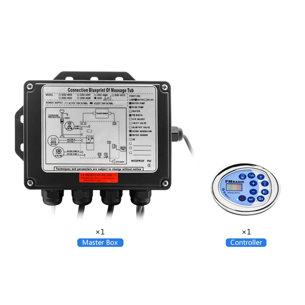 Гидромассажная Ванна спа ванна 5 контактов Разъем воды комбинированный насос массаж(воздух и джакузи управление для генератора озона FM радио под водой