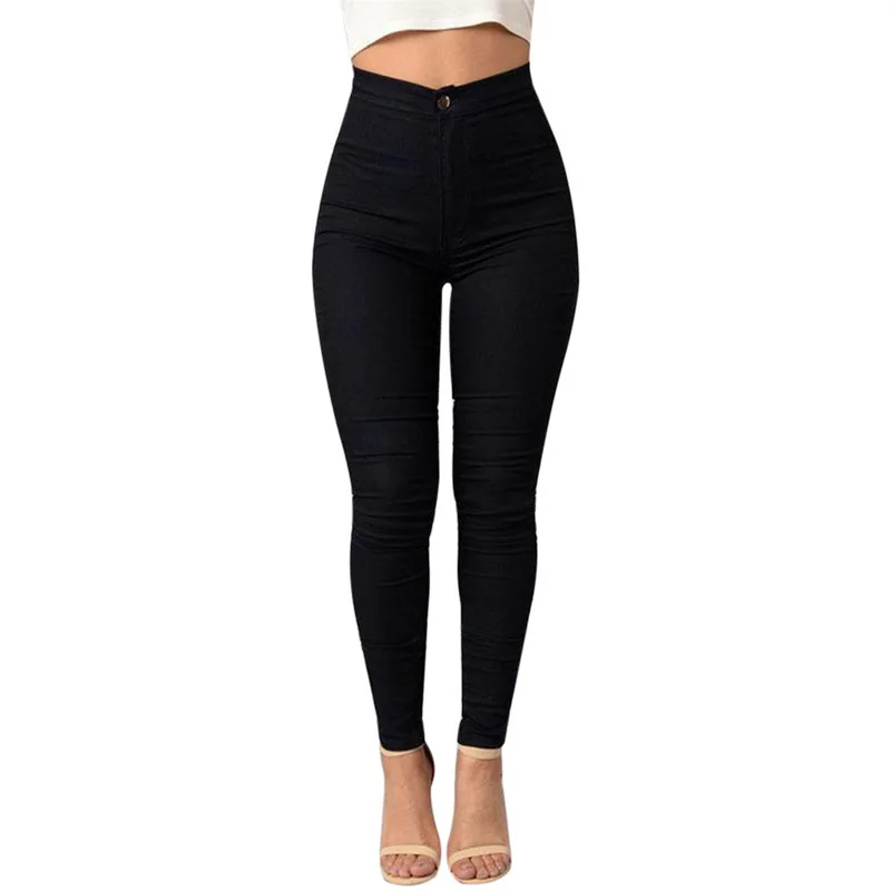 

NIBESSER 2019 3XL Popular Basic Slim Pants Colorful Denim Jeans Pencil Pants Skinny Women's Pants High Waist Elastic Trousers